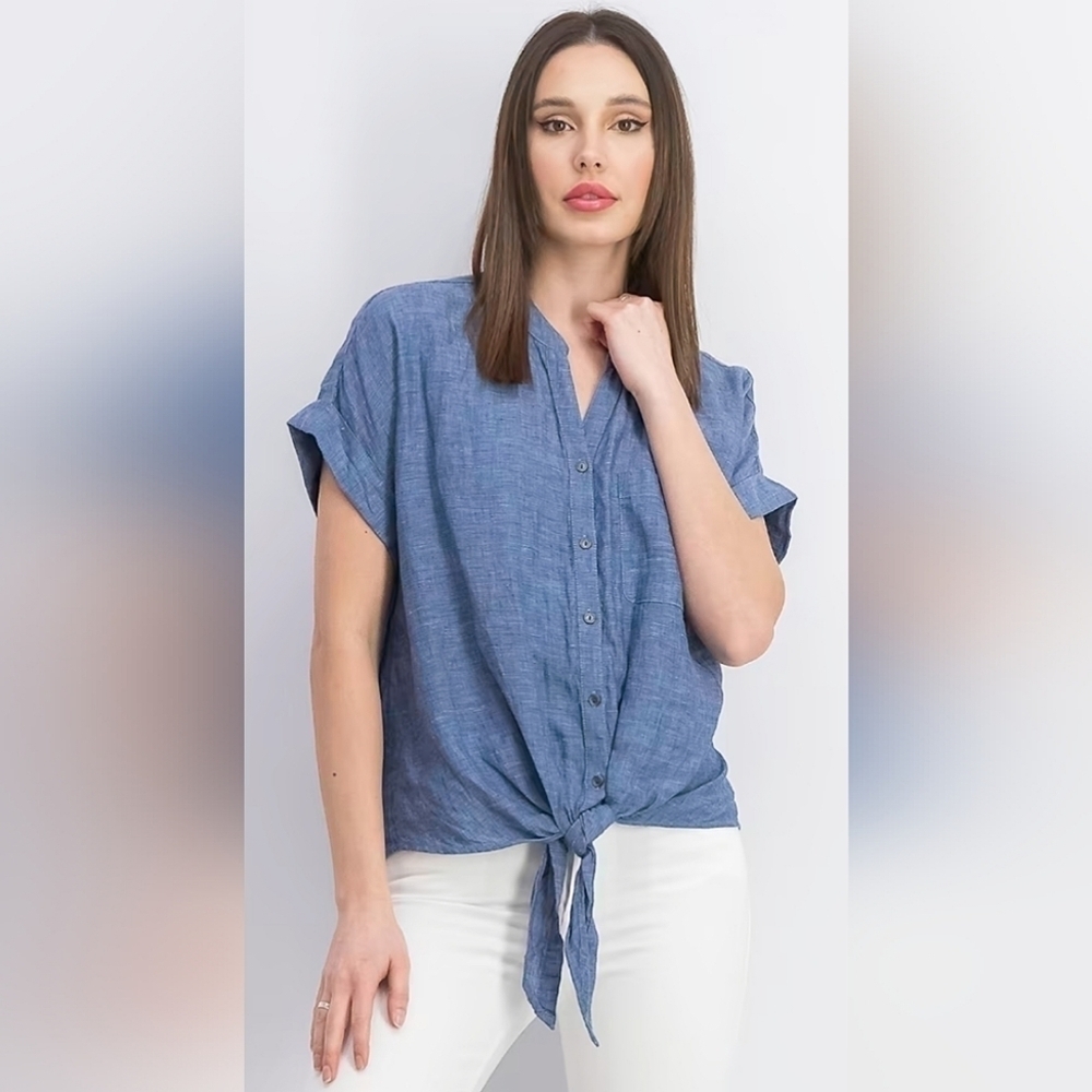 NWT Chapter Club Luxury Linen Top Size MP